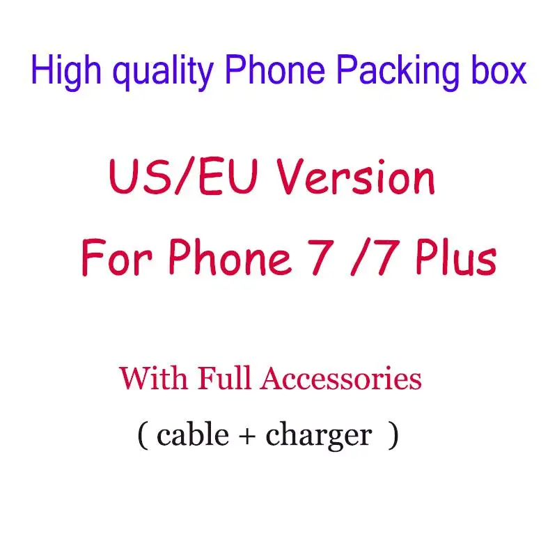 

50 шт./Лот, Высококачественная упаковка для телефона версии США/ЕС, чехол для iPhone 7/7 plus с полным комплектом аксессуаров, коробка для телефона