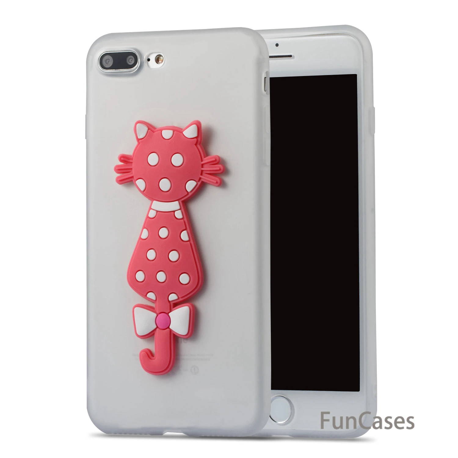 Прекрасный случай кошка СПС Carcasa iPhone 7 Plus Мягкая силиконовая задняя крышка