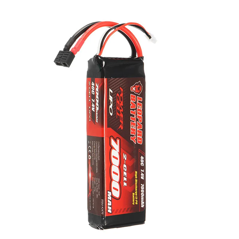 Rechargeable LEOPARD Power 7.4V 7000mAh 40C 2S T Plug Lipo Battery for 1:8 1:10 RC Car Boat Models Spare Parts | Игрушки и хобби