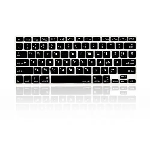 Black Русская/английская Силиконовая клавиатура для Macbook Pro 1" 15" 1" американская версия - Цвет: Black