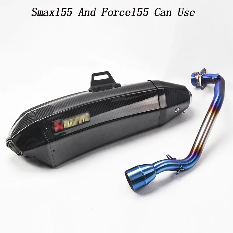 Smax155 и Force155 полная система выхлопной мотоцикл Модифицированная средняя звеньевая труба мотоцикл Слипоны для Smax 155 и Force 155 - Цвет: D