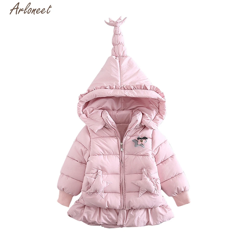 2017 модные для маленьких девочек осень зима пальто с капюшоном куртка плащ