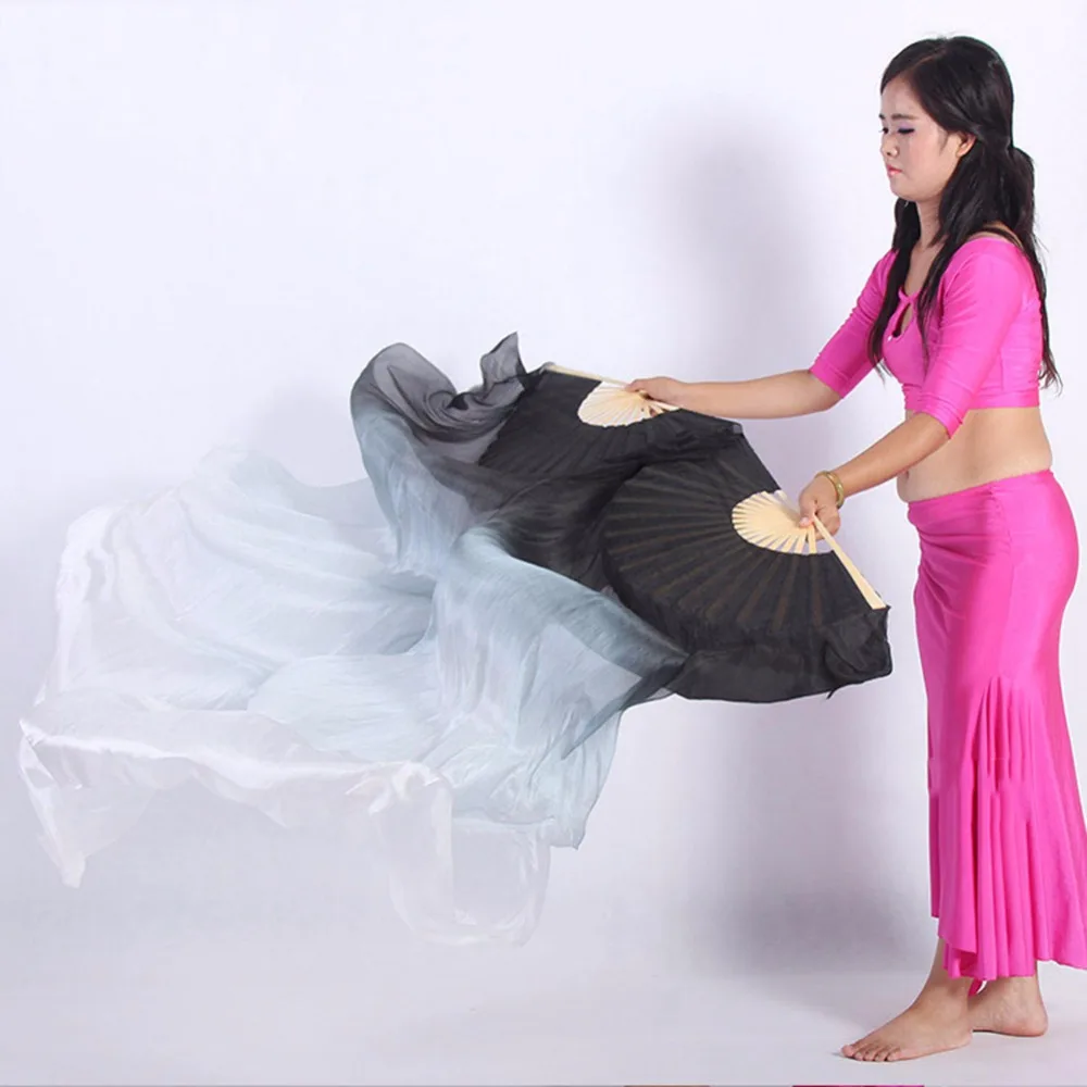 Женская вуаль для танца живота черная или белая из 100% шелка аксессуары