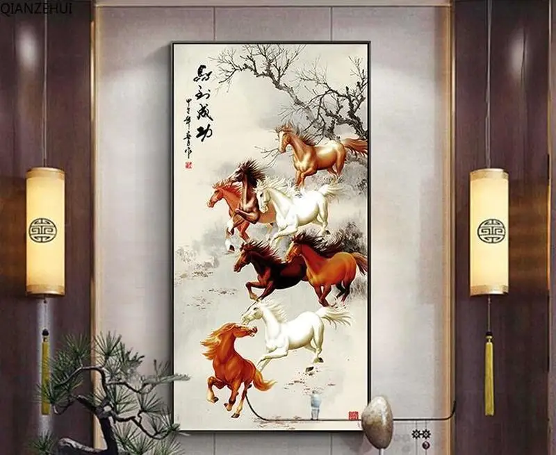 QIANZEHUI алмазная вышивка сделай сам круглая Алмазная мгновенный успех полный