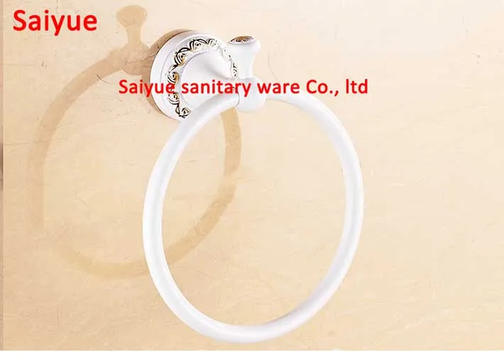 Элегантный европейский стиль латунное кольцо для полотенец белого золота