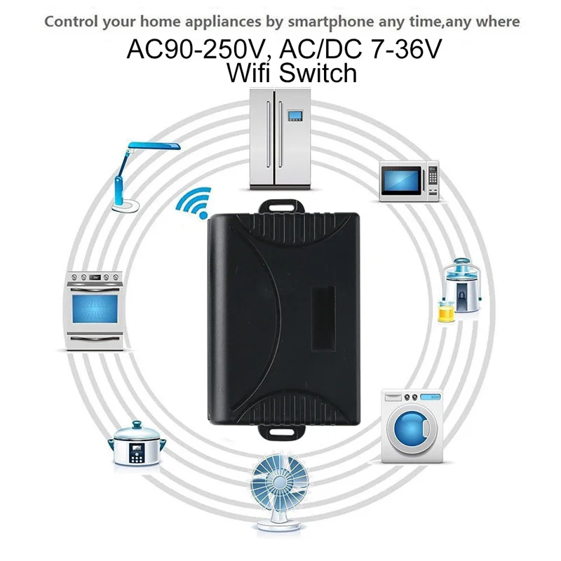KTNNKG DC12 24V AC90 250V Wi Fi и 433 МГц 10A 2CH реле домашней автоматизации модуль беспроводной