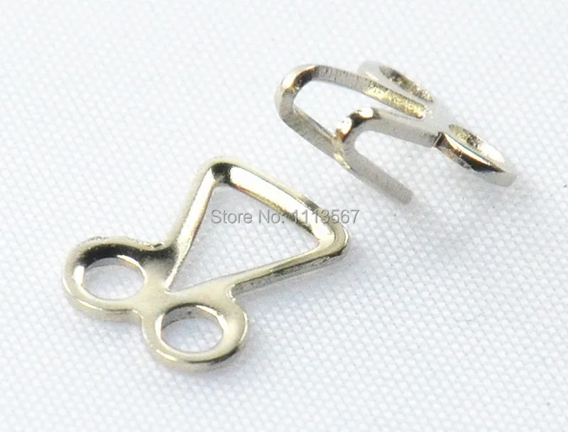 100 шт. серебристые металлические крючки удлинителя и застежки глаза пуговица для