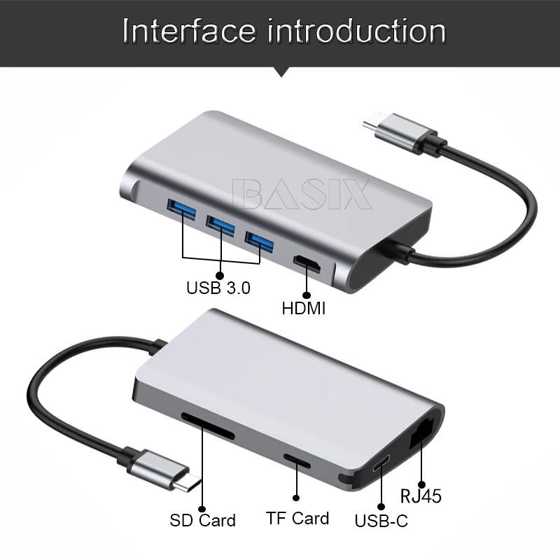 Basix USB хаб все в одном C концентратор Мульти 3 0 HDMI адаптер док станция для MacBook Pro
