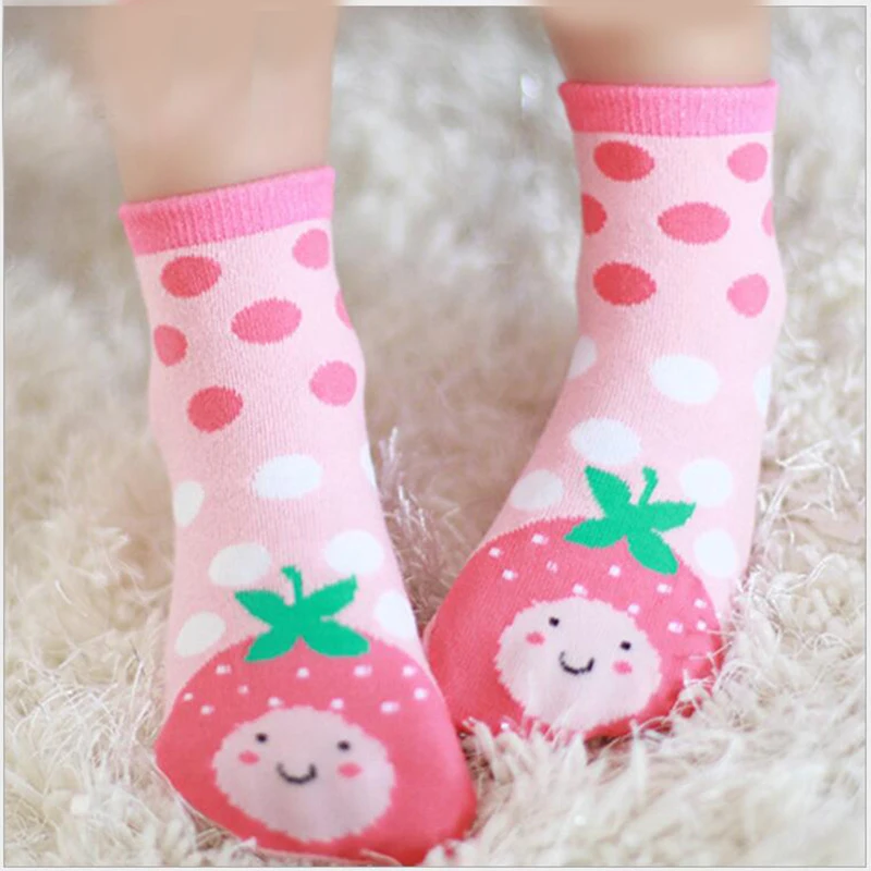 Короткие носки для маленьких девочек детские хлопковые с рисунком