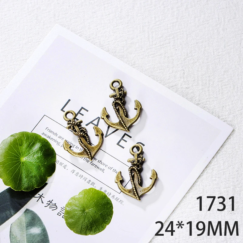 

24*19mm 10pcs Double-Sided Anchor Alloy Pendant For Diy Jewelry Making 2 Colors Antique Silver Antique Bronze No.1731