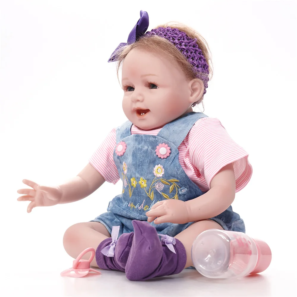 

22" Cloth Body DIY Baby Doll Toys Lifelike Newborn Princess Babies Doll Xmas Birthday Gift Action Figure Toy