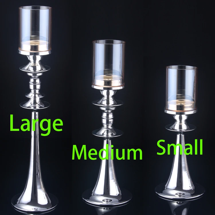 Мода 4367 г. металлический подсвечник с серебряным покрытием стекло крышка дома