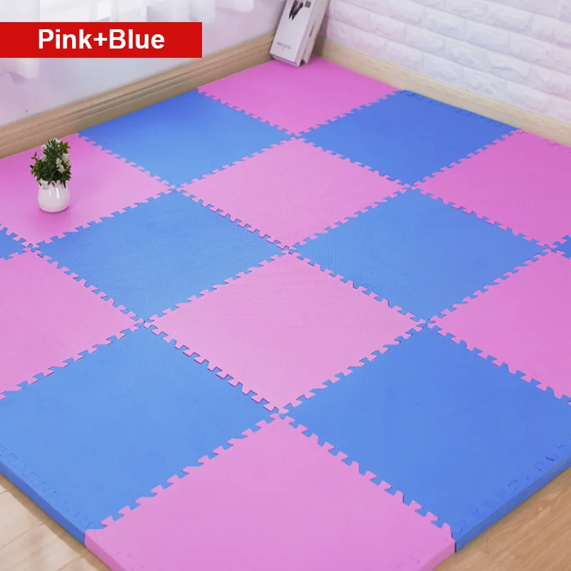 pink blue ITNEX 10 шт./лот 30*30*0,8 см для детей, eva пены игровой коврик-пазл для детей ковры, детские игрушки, ковер для детей блокируя напольный для упражнений Плитки - Цвет: pink blue