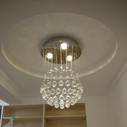 Современная светодиодная Хрустальная Подвесная лампа хрустальный шар для