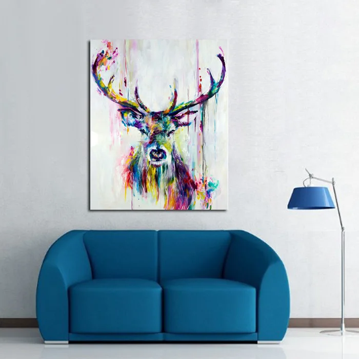 Ручная роспись маслом на холсте настенные картины олень стены искусства для