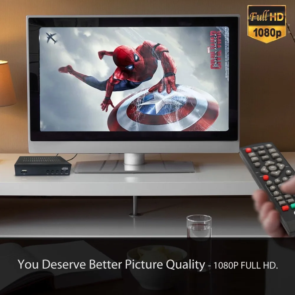 DVB ATSC ТВ эфирный ресивер HD цифровая поддержка AC3 MPEG4 для PVR USB медиа файлы воспроизведения продажи для Америки, Мехико, Канады