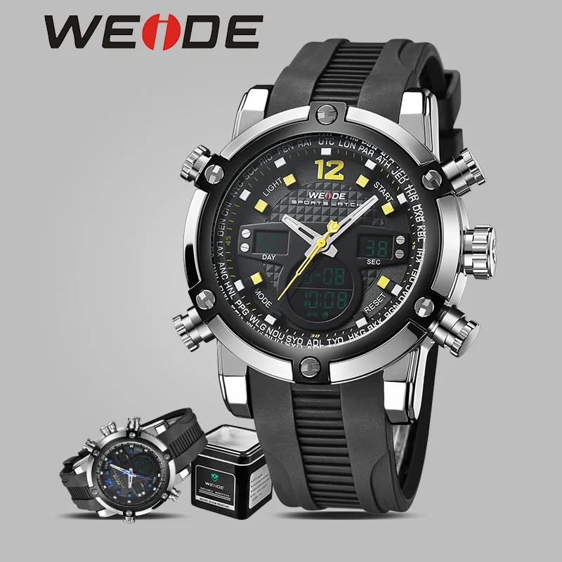 WEIDE автоматический self ветер аналоговые часы Спорт цифровые водонепроницаемость