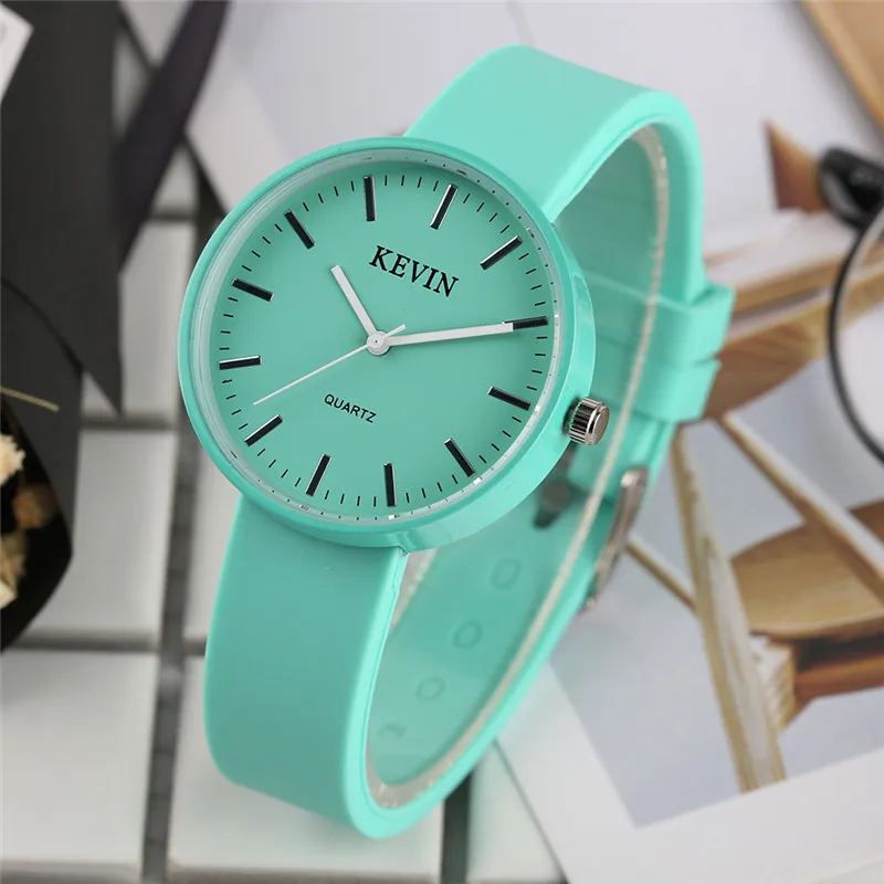 Женские кварцевые часы с силиконовым ремешком круглым циферблатом|clock fashion|watch