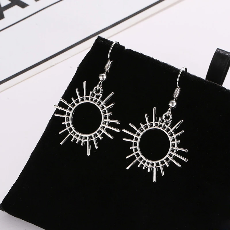 New Design Gold Color Personality Dangle Earrings For Women Hollow Sun Moon Asymmetrical Boho Indian Jewelry Pendientes | Украшения и