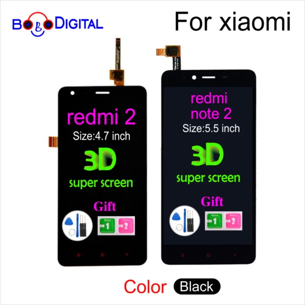 ЖК дисплей для Xiaomi Redmi note 2 Сенсорный экран дигитайзер в сборе рамка с бесплатным