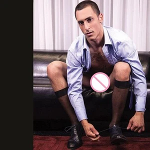 Высококачественные эластичные носки для мужчин, формальные носки, черные прозрачные длинные носки, нейлоновые шелковые мужские носки, сексуальные