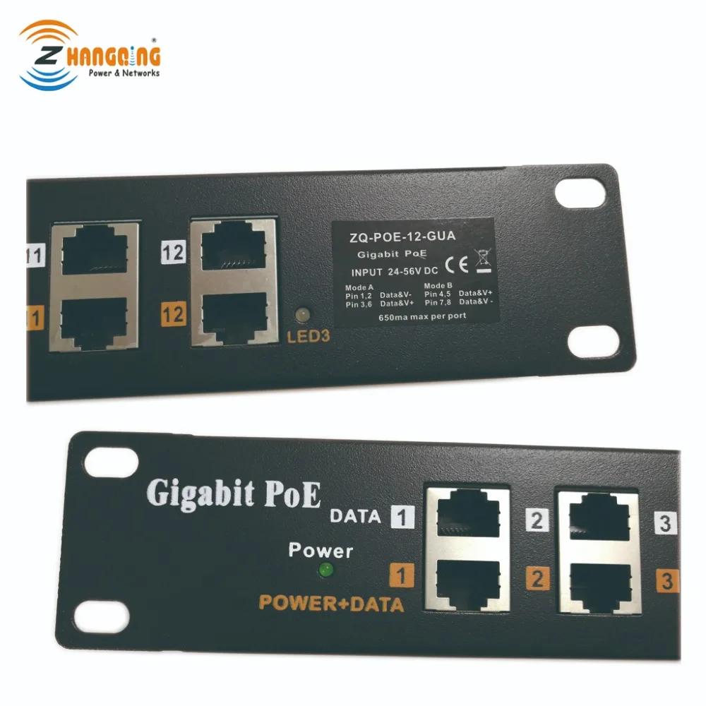 Стойка монтируется гигабитный POE 12 Порт питания через Ethernet Инжектор для Mikrotik и