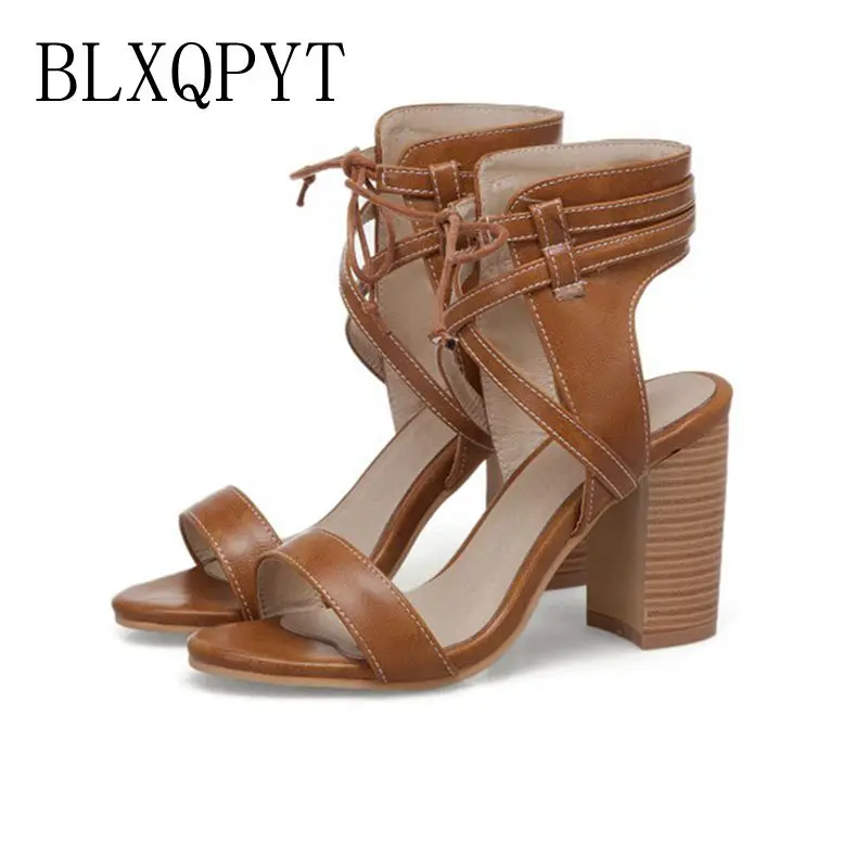 

BLXQPYT Real Sandalias Mujer Big Size 32-50 Shoes Women Sandals High Heels Sapato Feminino Summer Style Chaussure Femme T8612