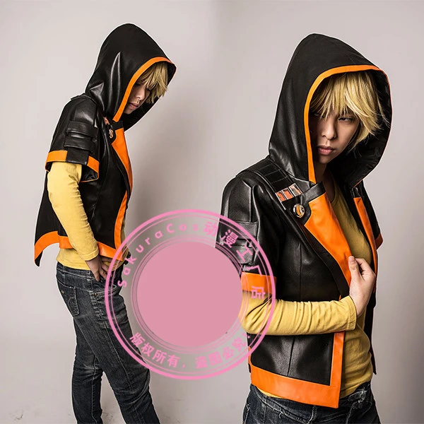 Искусственная кожа куртка с капюшоном! Аниме в стиле наездника маске призрака