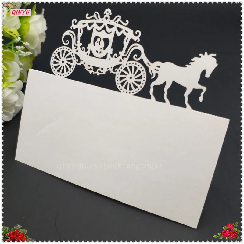 50 шт. перламутровая бумажная карточка для сидения настольная с именем и местом