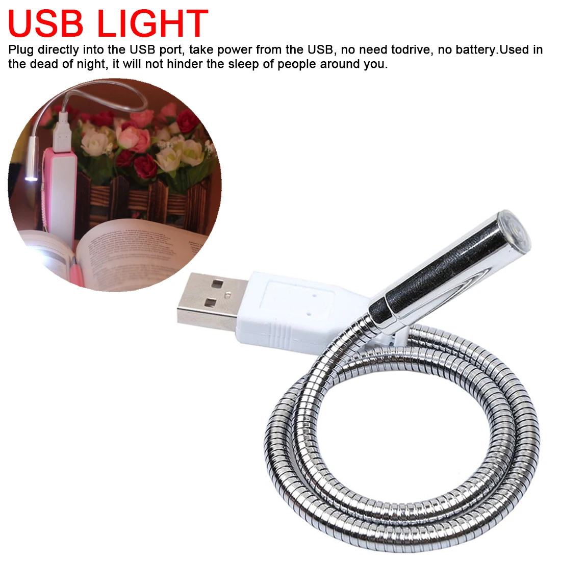 Светодиодный светильник s для чтения компьютерной книги гибкий USB