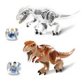 8pcs/lot Dinosaurs of Jurassic Action Toys Figure Amine World Movie Toy DIY Building Blocks Sets Model Kids Collection Gifts | Игрушки и