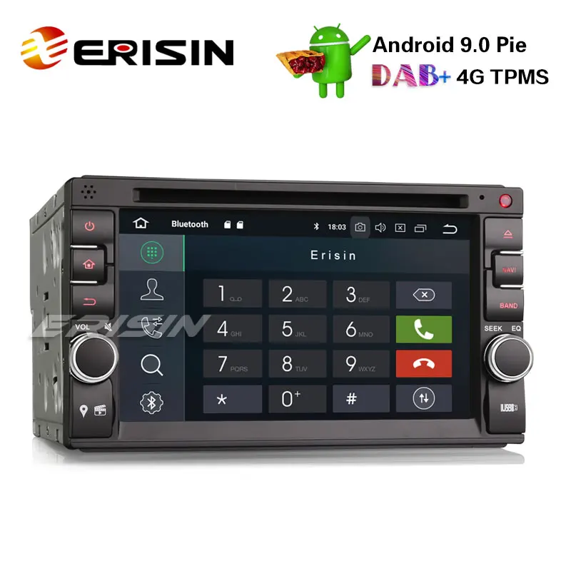 Erisin ES4836U 6," двойной Din Android 9,0 стерео Nissan gps Wi Fi DAB+ SatNav OBD Bluetooth TPMS