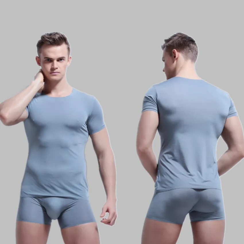 2017 бесшовное нижнее белье мужской летний тонкий жилет из ледяного шелка Мужская