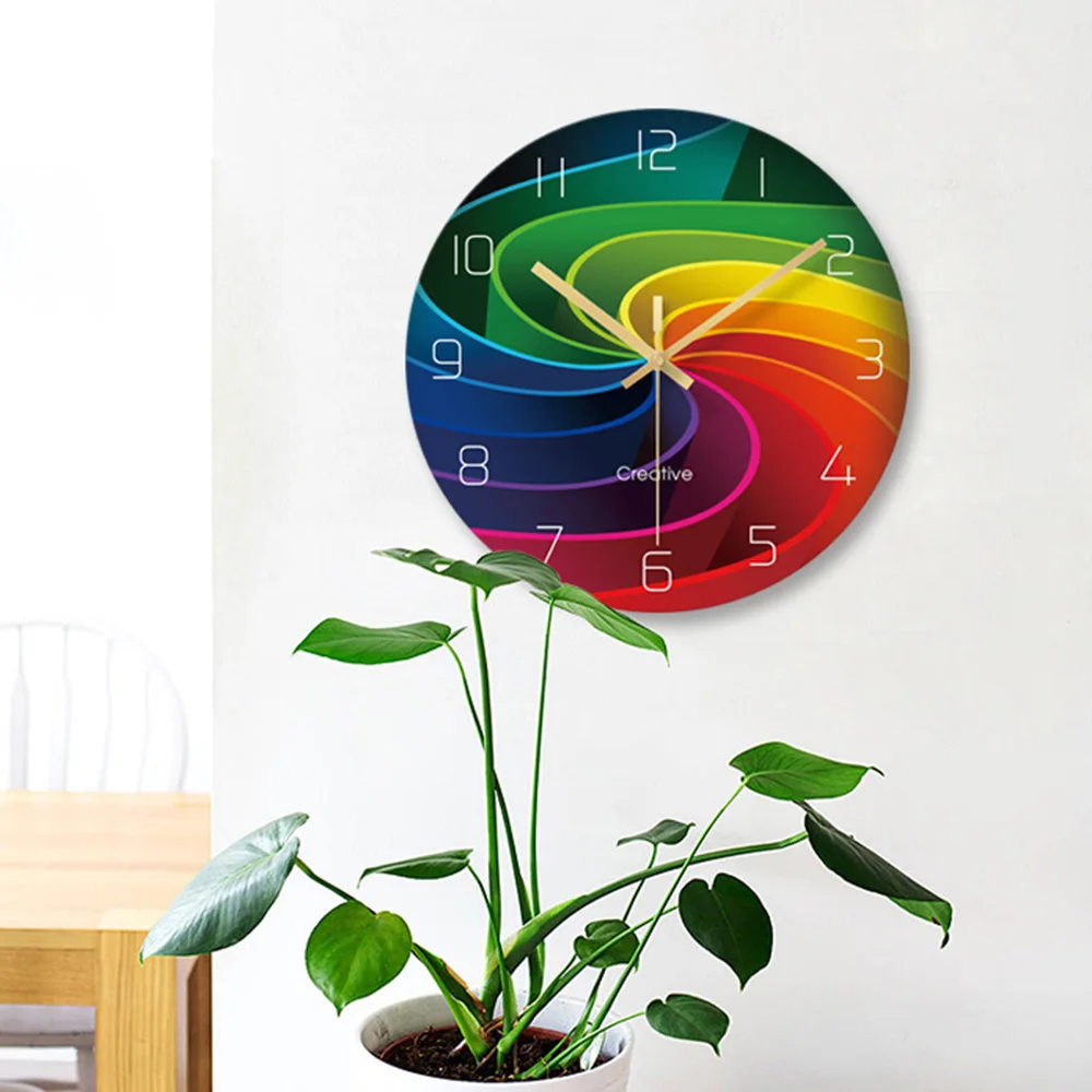 

Colorful Creative Rainbow New Quartz Wall Clock Modern Fantastic Abstract Art Style Wall Clocks For Home Decor