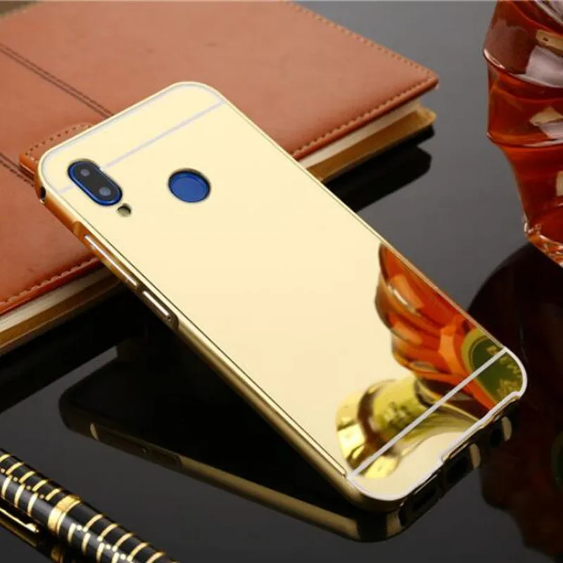 Для huawei P20 Lite чехол P 20 Lite с зеркальным покрытием Алюминиевый металлический каркас бампер+ Жесткий PC задняя крышка для huawei Nova 3e/P20 Lite
