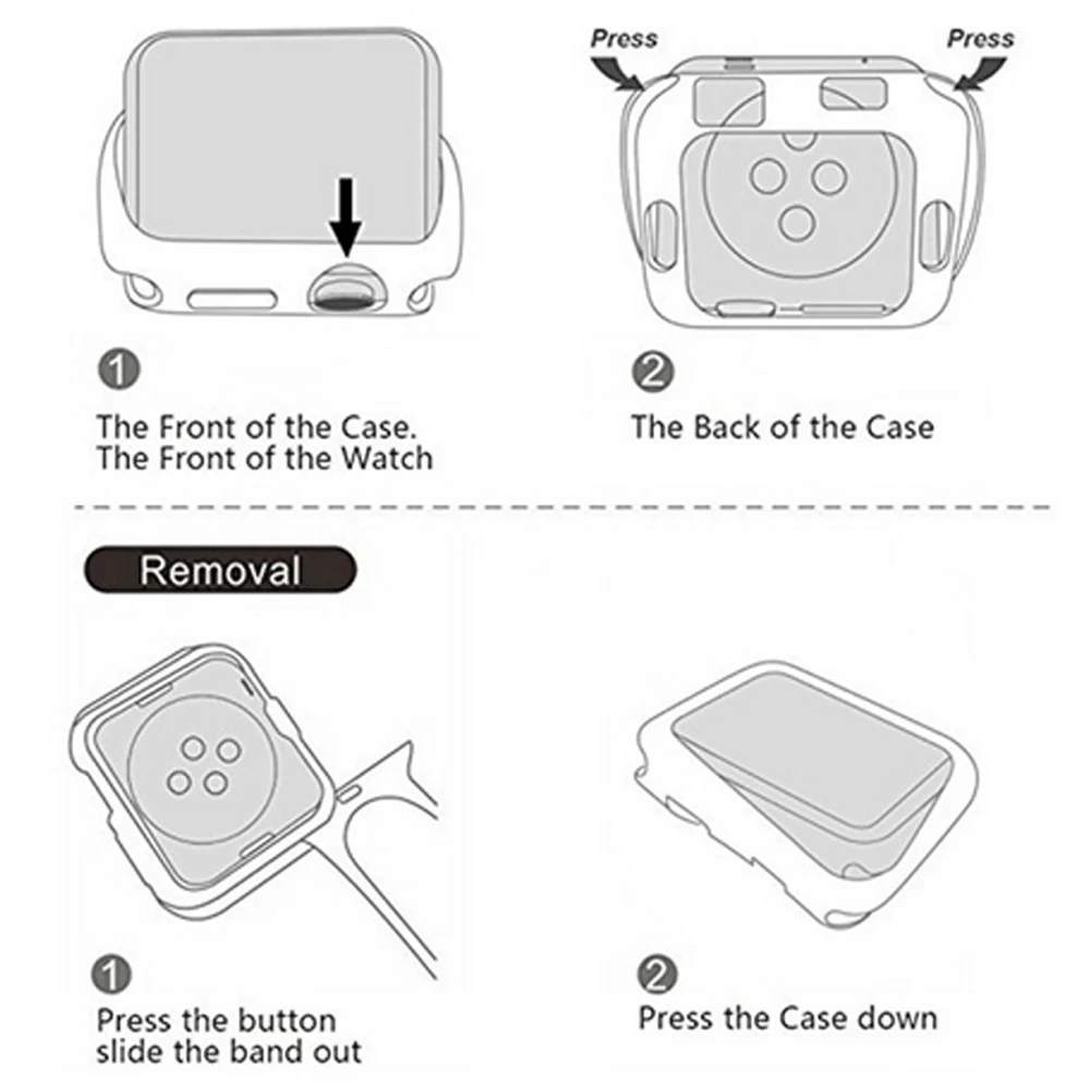 Силиконовый мягкий защитный чехол для apple watch band 42 мм 38 Ультратонкий Прозрачный