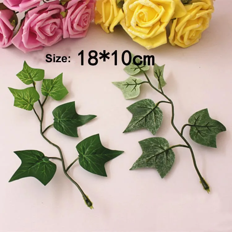 

50PCS Fake Green Plants Pip Berry Vines Artificial Silk Grape Rattan Leaves,Florist Supplies,Leaf Garland,Wedding Decorations