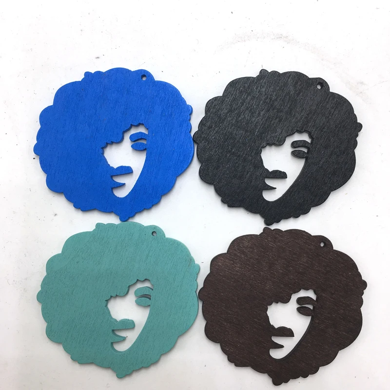 Черные деревянные серьги для девочек 6 см можно комбинировать с 4 вида цветов |