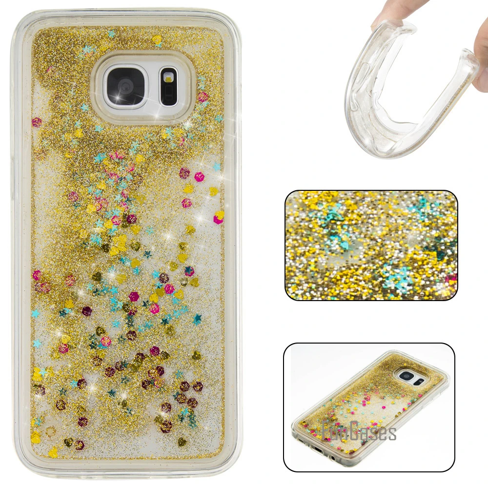 Красочные блестка Quicksand чехол для Coque Samsung S7 Edge 5.5 дюймов Fundas Galaxy зыбучие пески