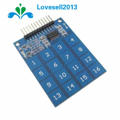 

2pcs 16 Way XD-62B TTP229 Capactive Touch Switch Digital Sensor IC Module Board Plate 49.3mm*64.5mm For Arduino