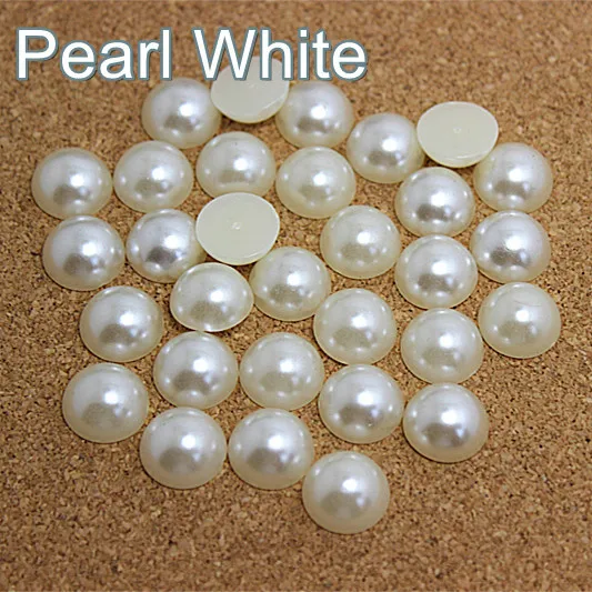 

200 шт., жемчужины с плоской задней стороной, 14 мм