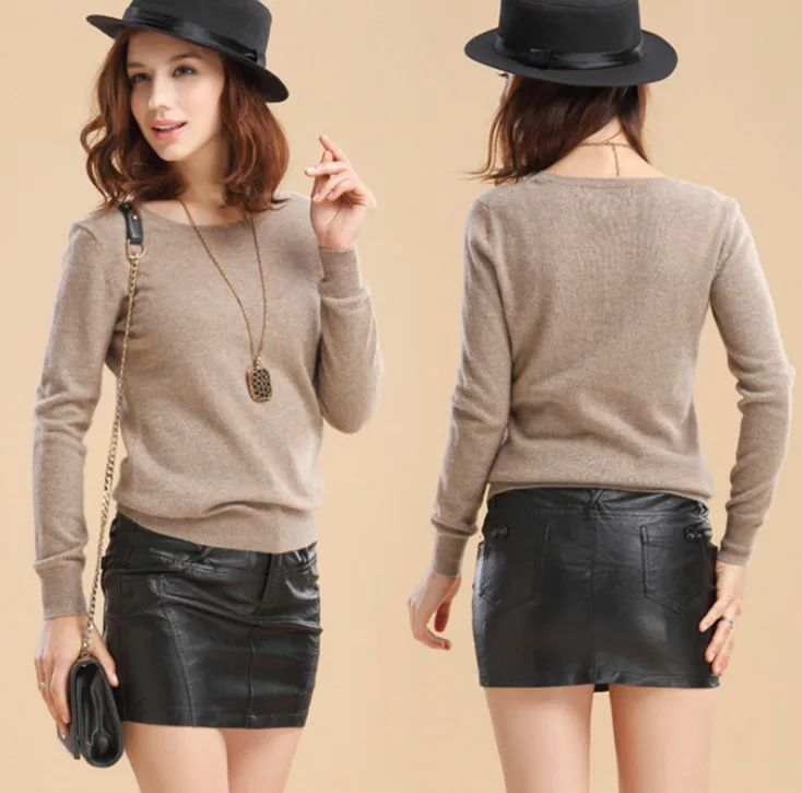 Женские свитера большого размера Осенние вязаные шерстяные теплые пуловеры