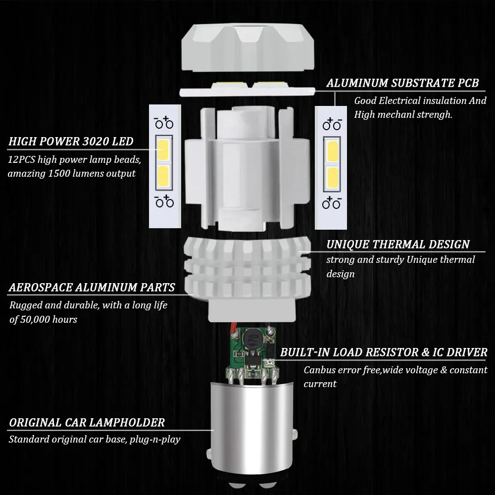 BMT аксессуары для авто Canbus 1157 светодиоды led светодиодные лед лампы BAY15D W21/5W W21 5W