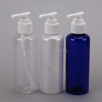 150ml screw press pump lotion bottles 150cc pet shampoo bottle 5 oz clear empty sample vials cosmetic packing containers