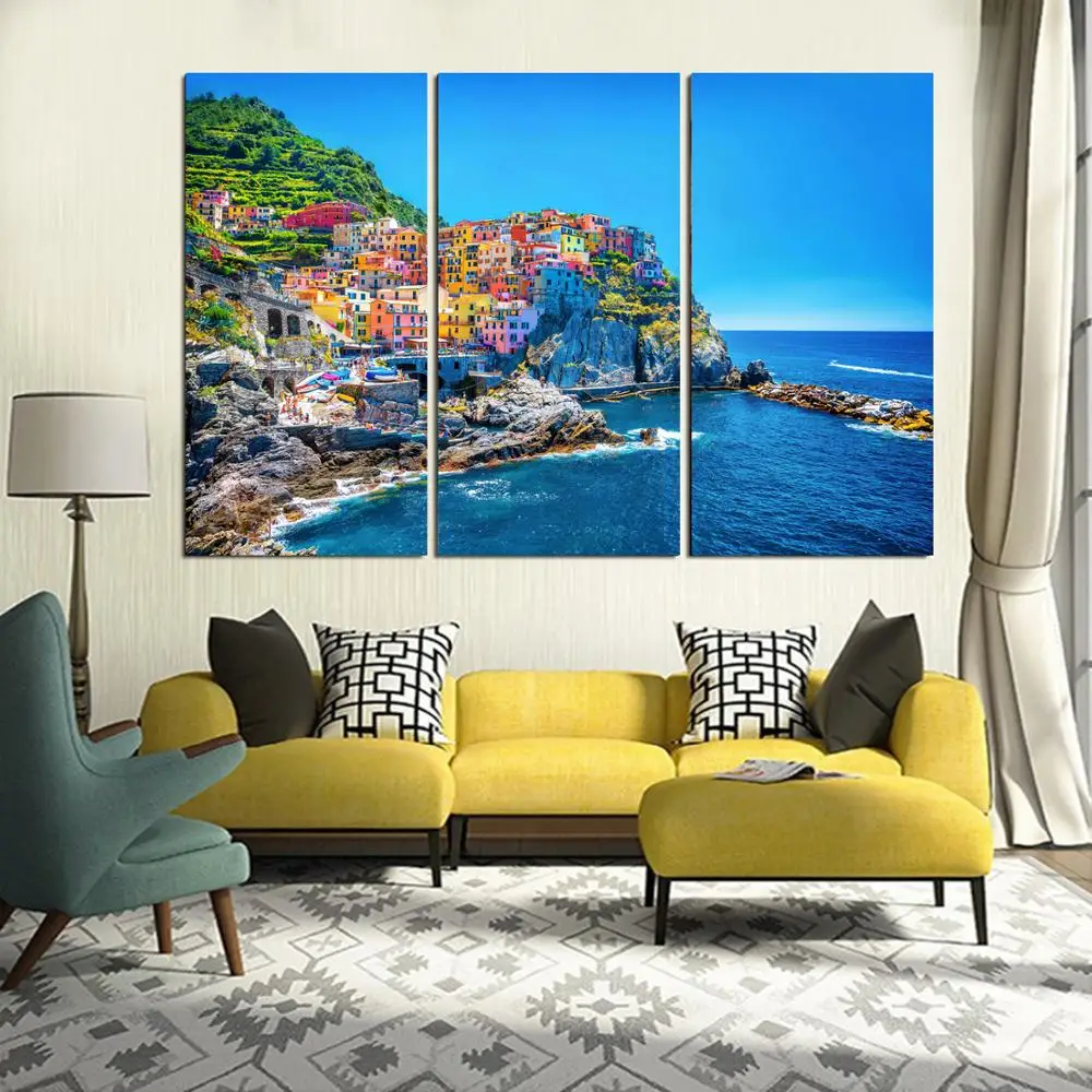 

Drop shipping 3 Panel printed painting City Painting Canvas Wall Art Picture Home Decoration Living Room Modern painting LS304