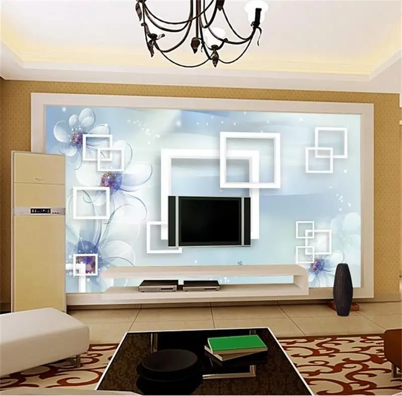 Пользовательские 3d фото обои для гостиной Элегантные Цветочные кубики