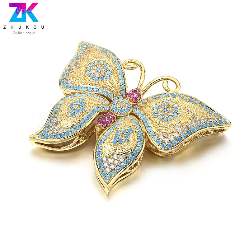 46*34 мм Lucky Butterfly Женское Ожерелье Подвески кубические соединительные Звенья из