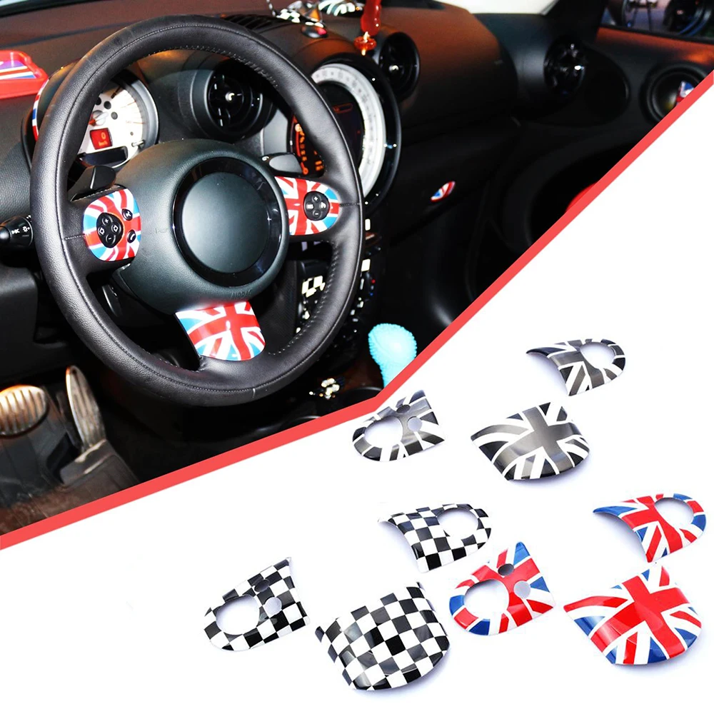 

3pcs Union Jack Car Steering Wheel Sticker Cover Decoration for Mini Cooper JCW Clubman R55 R56 R57 R58 R59 R60 R61 Car Styling
