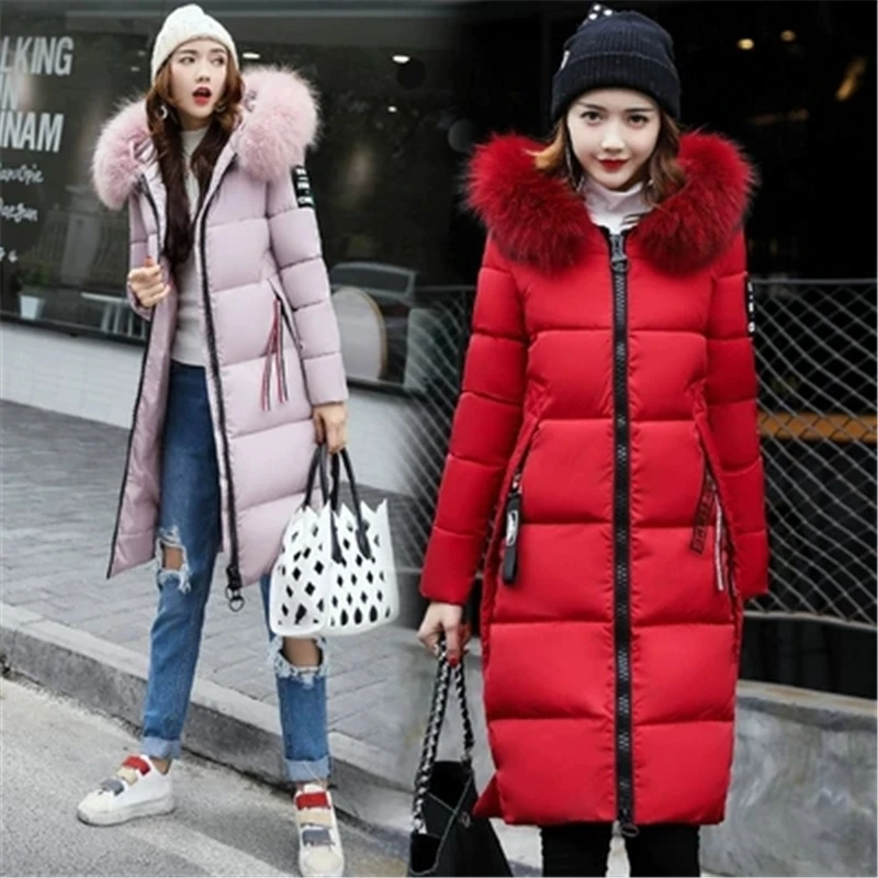 Big Size Women Jackets woman parka Winter 2018 female Jacket Warm winter cotton coat women fur hoodies women's long parkas J996 | Женская