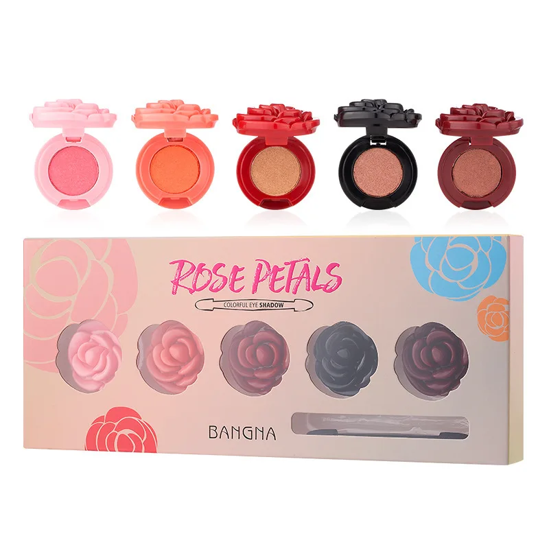 Палитра теней для век с 5 цветными лепестками розы профессиональная палитра